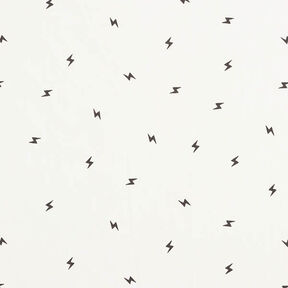Cotton Poplin lightning bolts – white/black, 