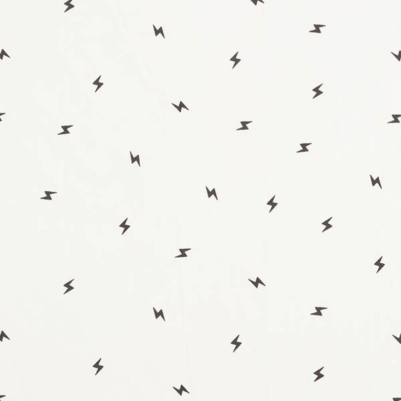 Cotton Poplin lightning bolts – white/black,  image number 1