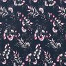 Cotton Jersey Eucalyptus and hydrangeas | Glitzerpüppi – midnight blue/pink,  thumbnail number 1