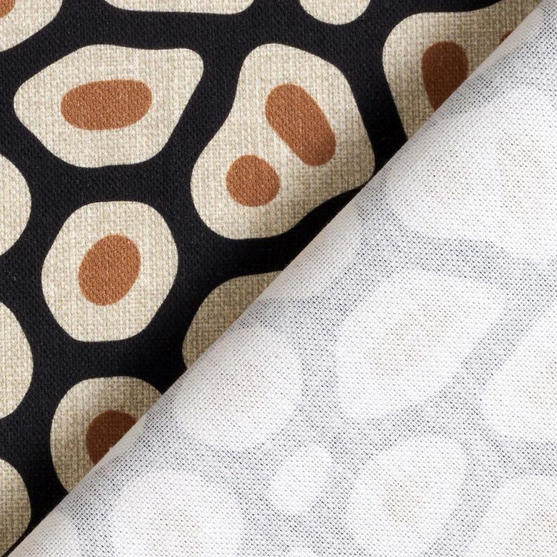 Decor Fabric Half Panama abstract leopard pattern – black/cashew, image number 4