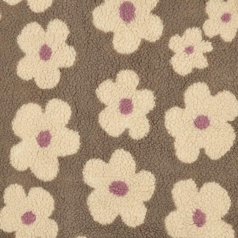 Teddy Fur Flowers | Poppy Fabrics &ndash; dune/light beige,  image number 1