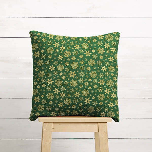Cotton Poplin Snow Crystals – green/gold, image number 8
