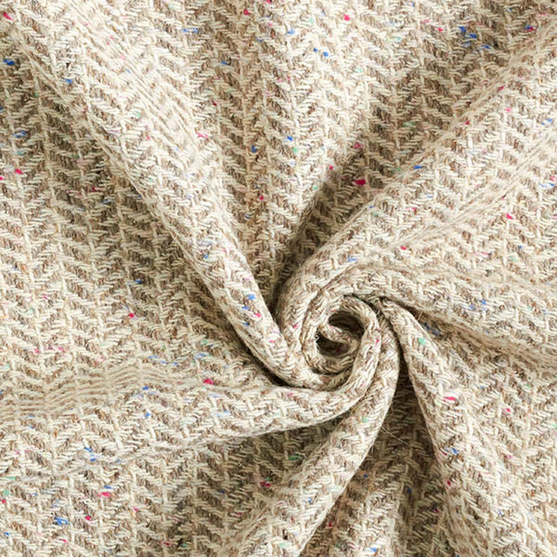 Herringbone Wool Blend Coating Fabric – taupe,  image number 3