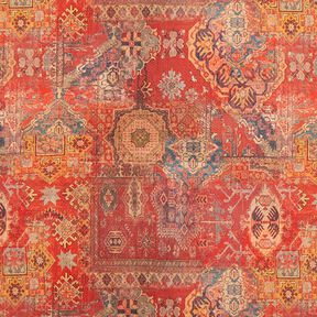Decor Fabric Half Panama Ethnic Ornaments – terracotta, 