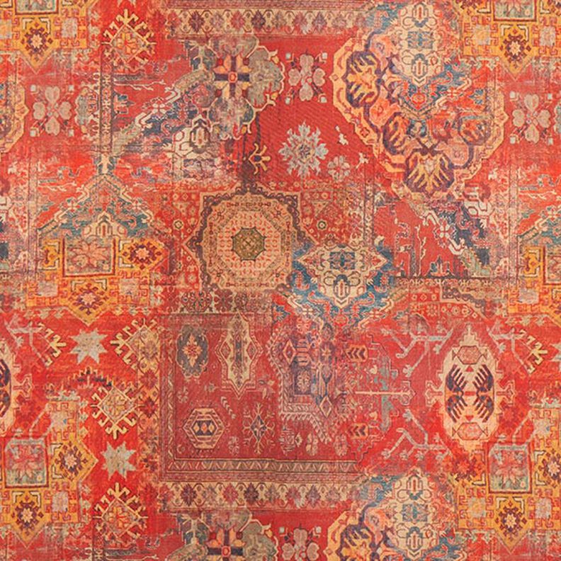 Decor Fabric Half Panama Ethnic Ornaments – terracotta,  image number 1