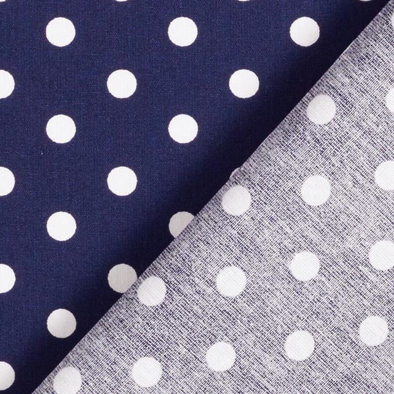 Cotton Poplin Large Dots – navy blue/white, image number 6