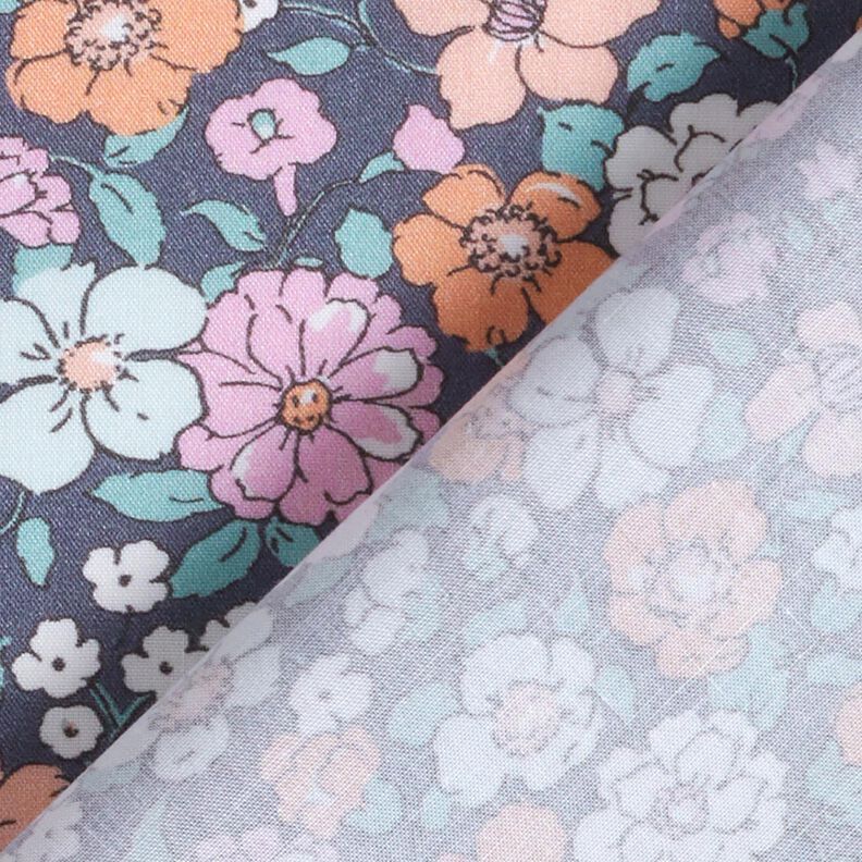 GOTS Cotton Poplin Flower Meadow | Poppy Fabrics – slate grey,  image number 4
