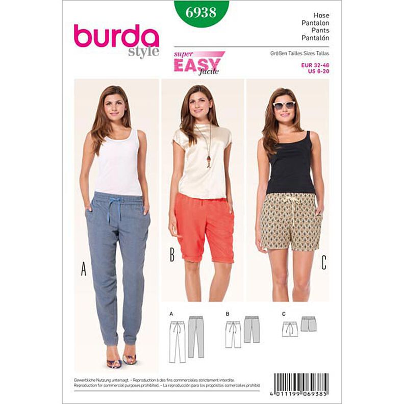 Pants / Bermuda Shorts / Shorts, Burda 6938,  image number 1