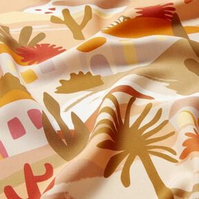 Viscose Poplin Landscape &ndash; almond/yellow olive, 