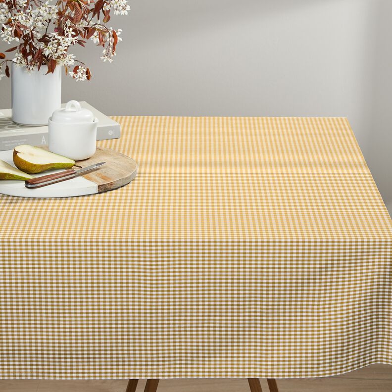 Cotton Vichy check 0,5 cm – mustard/white, image number 7