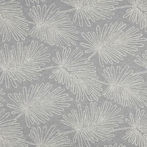 Decor Fabric Jacquard Leaf contours – grey, 