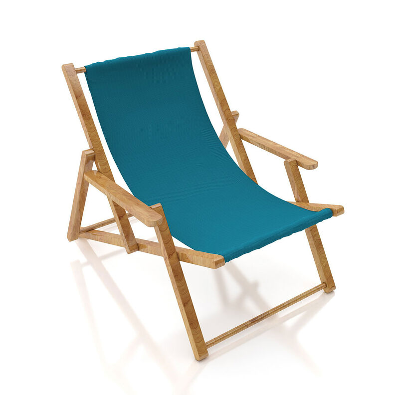 Outdoor Deckchair fabric Plain 45 cm – petrol,  image number 7