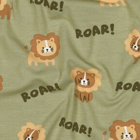 Cotton Jersey Lion | Poppy Fabrics – pistachio/fawn, 