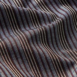 Shirt fabric, wide and narrow stripes – blue/anthracite, 