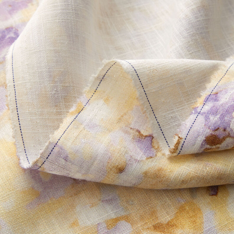 Batik linen cotton blend – ivory/mauve,  image number 3