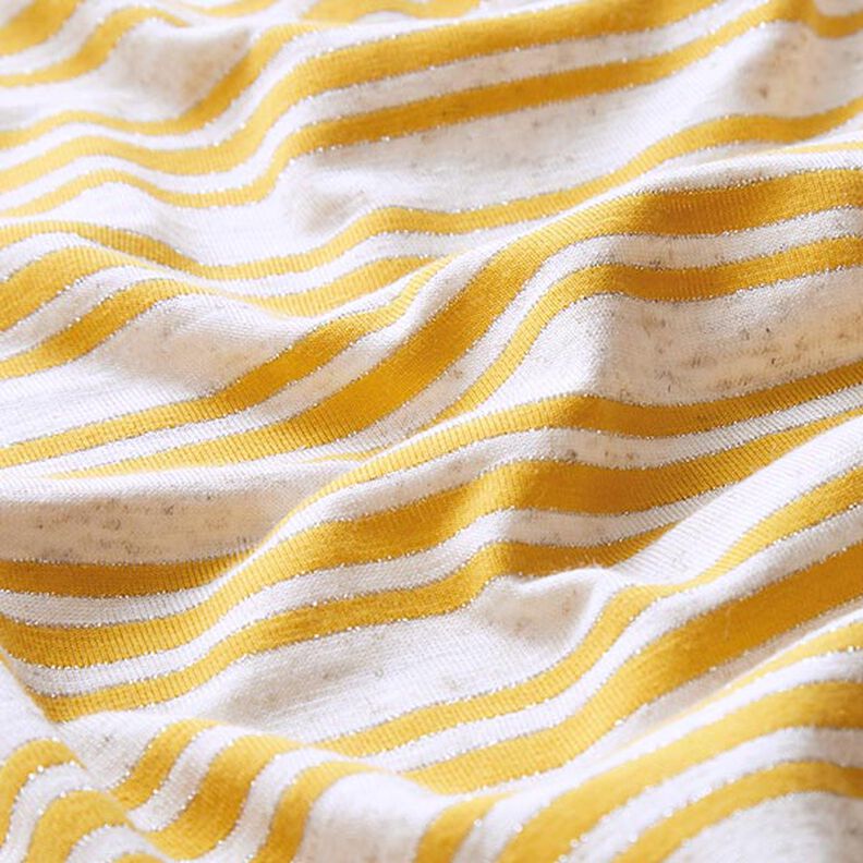 Viscose jersey, irregular glitter stripes – offwhite/sunglow,  image number 2