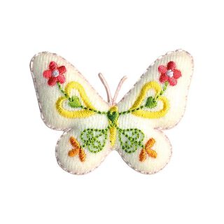 Butterfly appliqué [ 4,5 x 5,5 cm ] – offwhite/yellow, 