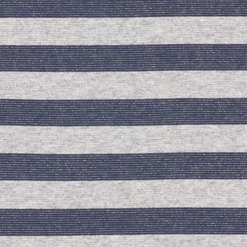 Jersey glitter horizontal stripes – light grey/navy blue,  image number 1