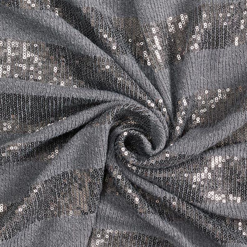Horizontal Stripes Glitter Sequin Knit – grey,  image number 3