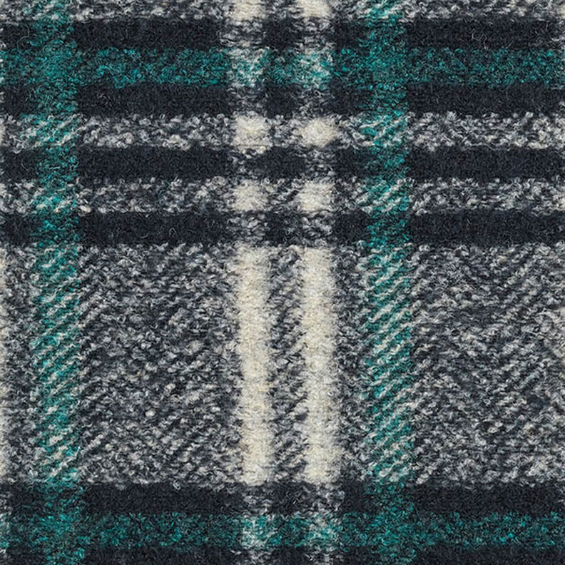 Large Check Wool Blend Knit Coating – midnight blue,  image number 1