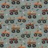 Cotton Jersey Animals in monster trucks Digital Print – elephant grey,  thumbnail number 1