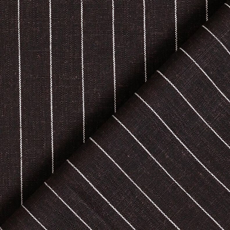 Viscose-linen blend wide pinstripes – black,  image number 4