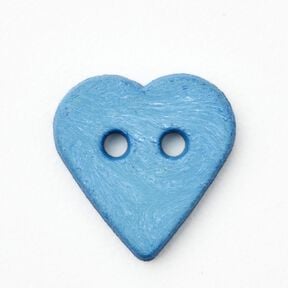 Heart-shaped button [Ø 15 mm] – brilliant blue, 