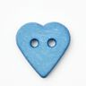 Heart-shaped button [Ø 15 mm] – brilliant blue,  thumbnail number 1