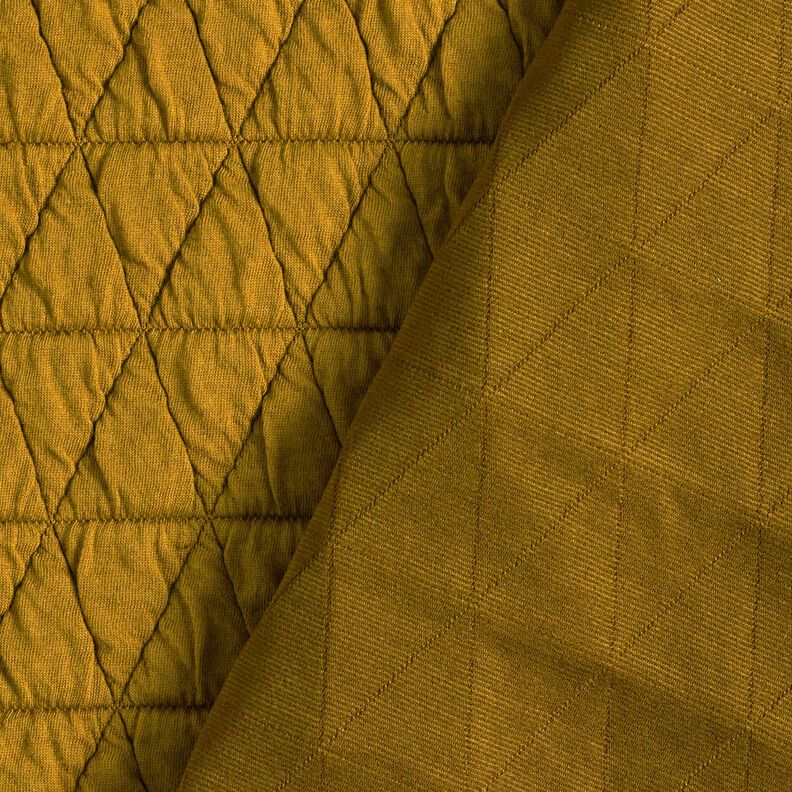Quilted jersey diamonds – yellow olive,  image number 4