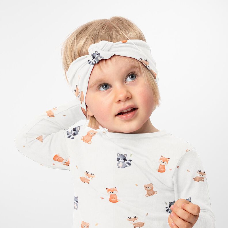 GOTS Cotton Jersey Baby Animals Digital Print – ivory, image number 6
