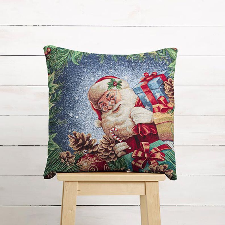 Panel Tapestry Fabric Lurex Christmas presents – blue/green, image number 5