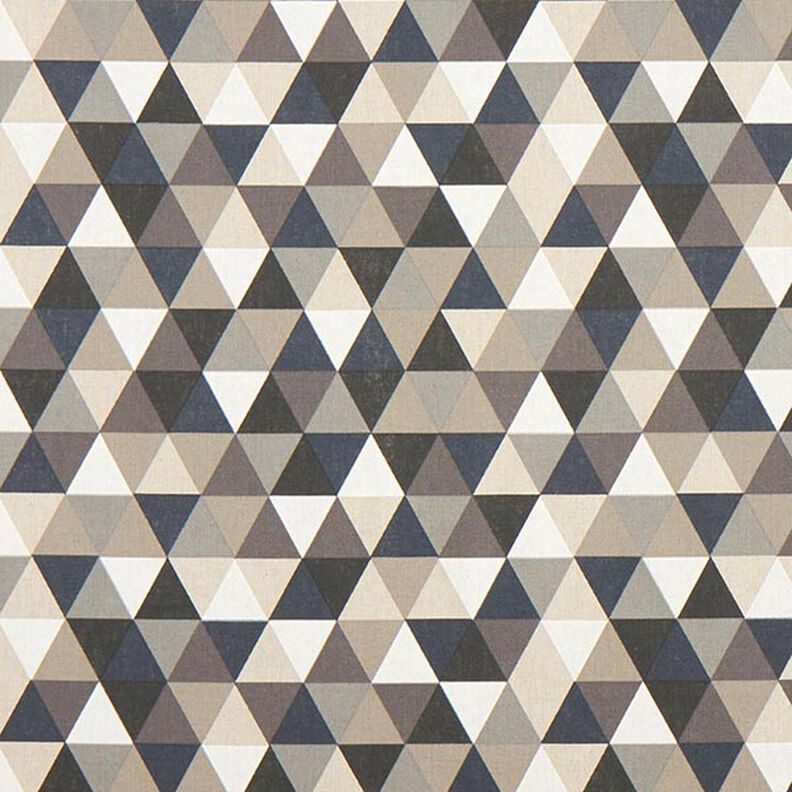 Decor Fabric Half Panama Triangles – beige/grey,  image number 1