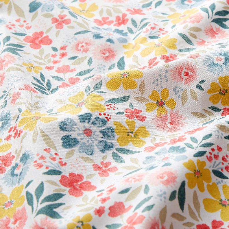 Coated Cotton fine flowers – white/red,  image number 3