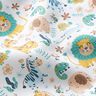Cotton satin Safari animals – white/light blue,  thumbnail number 2