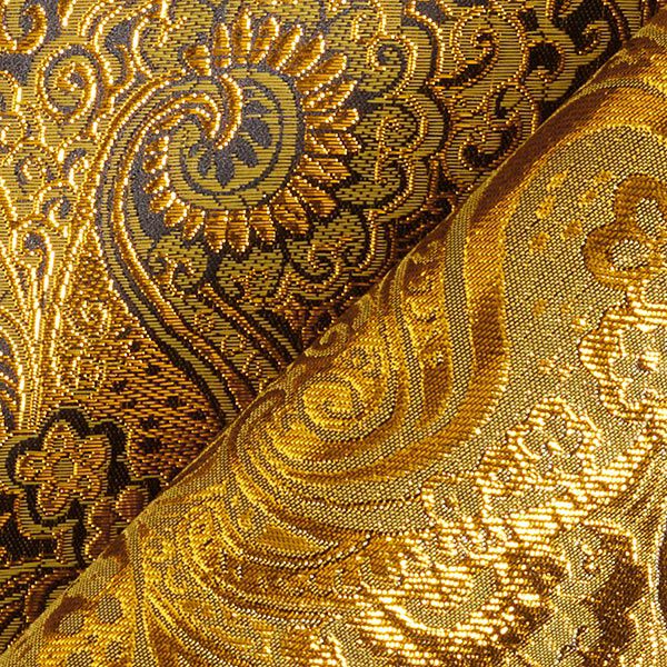 Garment jacquard, metallic paisley – gold/black,  image number 4