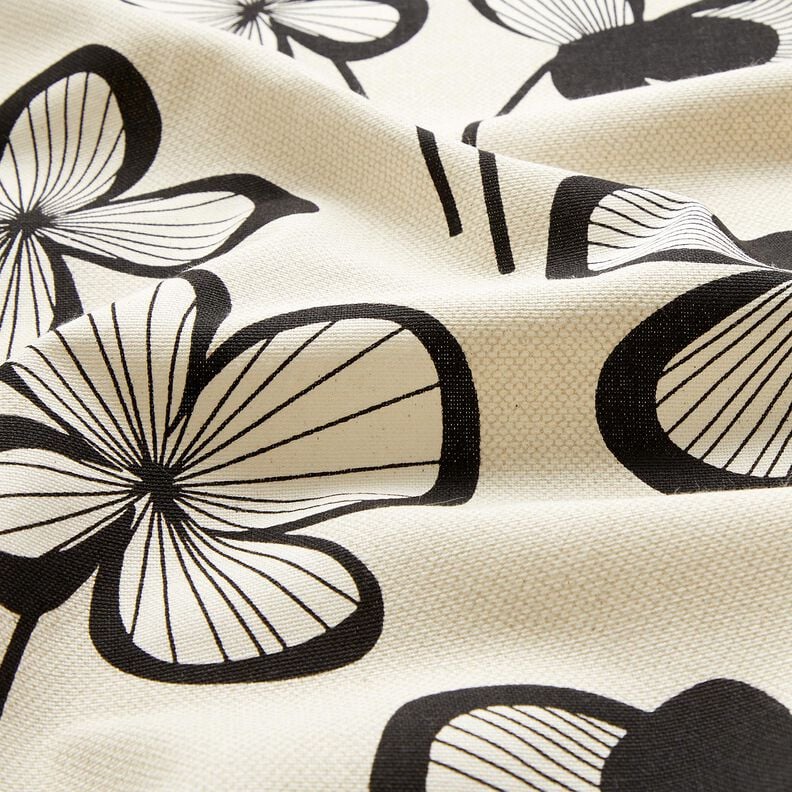 Decor Fabric Half Panama abstract clover &ndash; natural/black,  image number 2