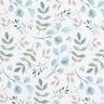 GOTS Cotton Jersey Mini watercolour branches digital print – white/pale mint | Remnant 70cm,  thumbnail number 1