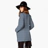 Coat fabric cotton mix herringbone and check – light blue/burgundy,  thumbnail number 7