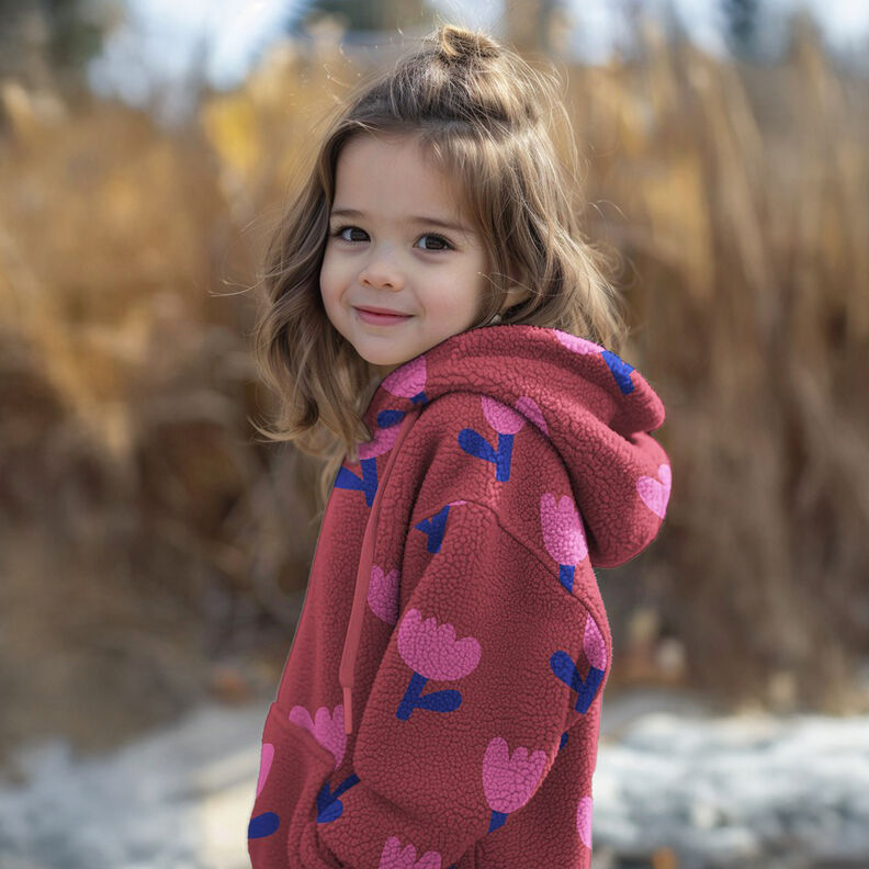 Teddy Fur Tulips | Poppy Fabrics – carmine,  image number 5