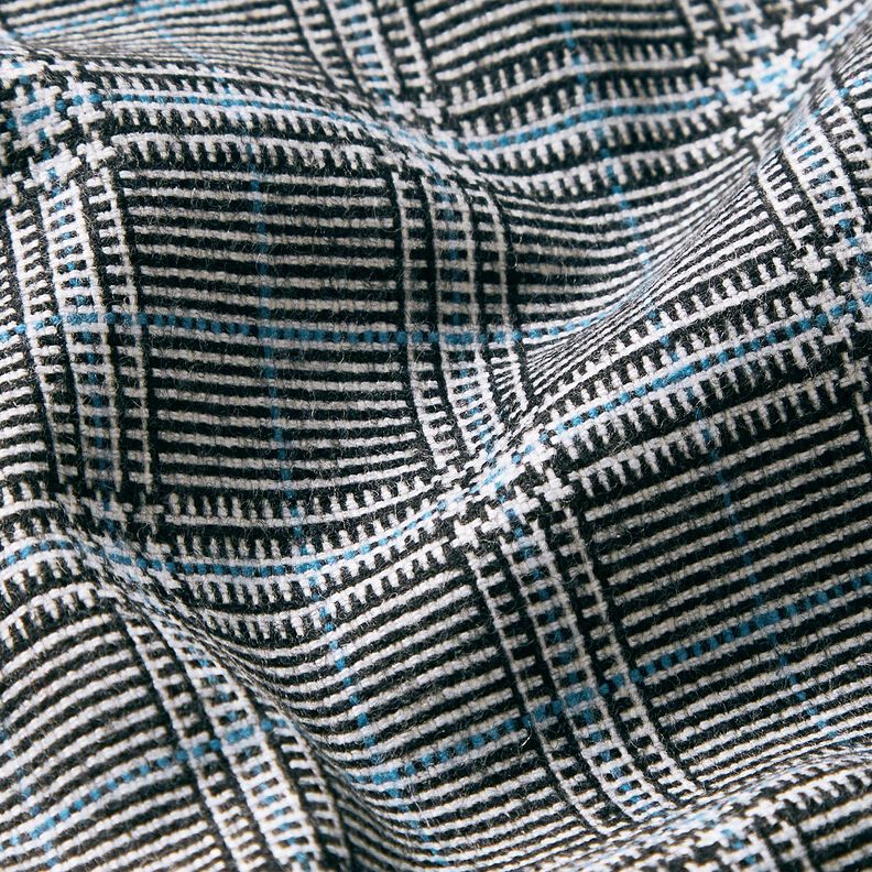 Viscose Blend abstract Prince of Wales check – royal blue/black,  image number 2