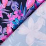 Swimsuit Fabric Tropical Flowers – navy blue/pink,  thumbnail number 4