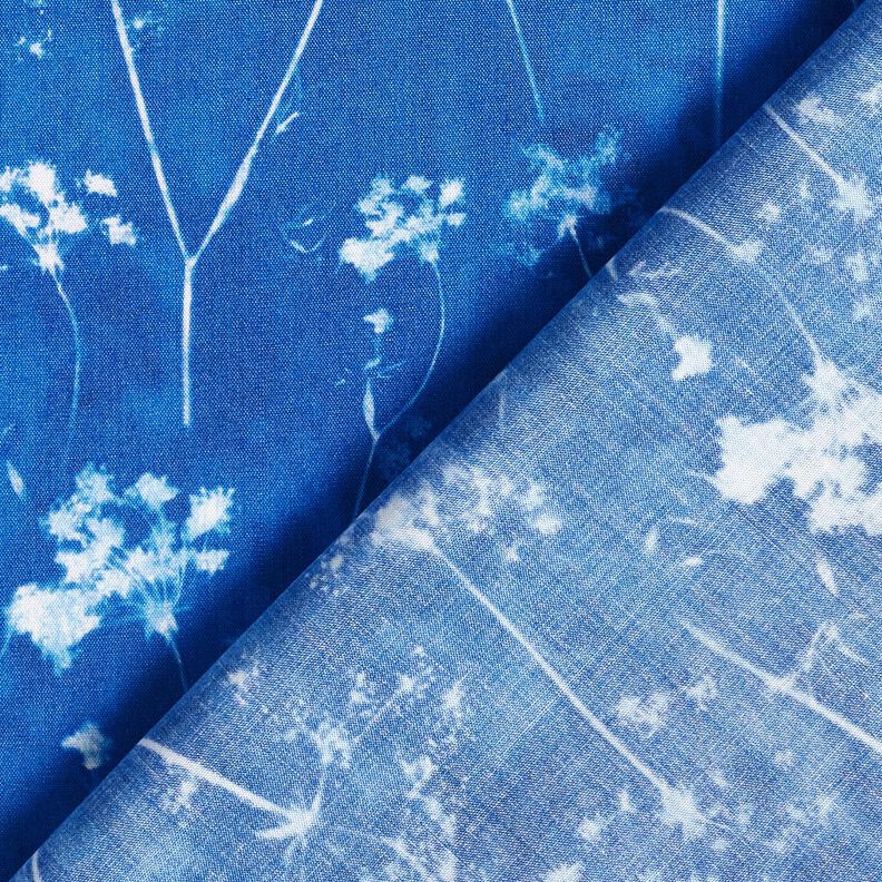 viscose fabric dandelions – royal blue/white, image number 4
