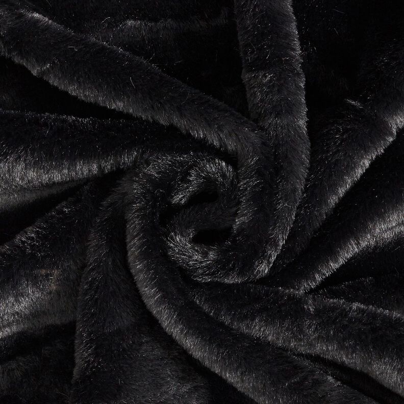 Plain faux fur – black,  image number 1