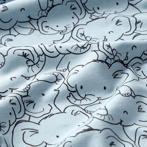 Cotton Blend Jersey Elephant swarm – silver blue, 
