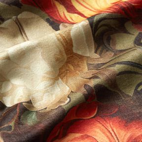 Decor Velvet peonies – khaki/dark red, 