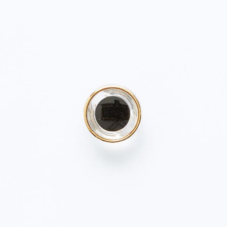 Shank Button with Golden Edge [ Ø 11 mm ] – black/gold,  image number 1