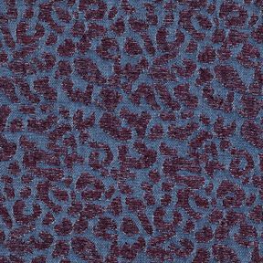 Trouser fabric denim look leopard print – aubergine/denim blue, 