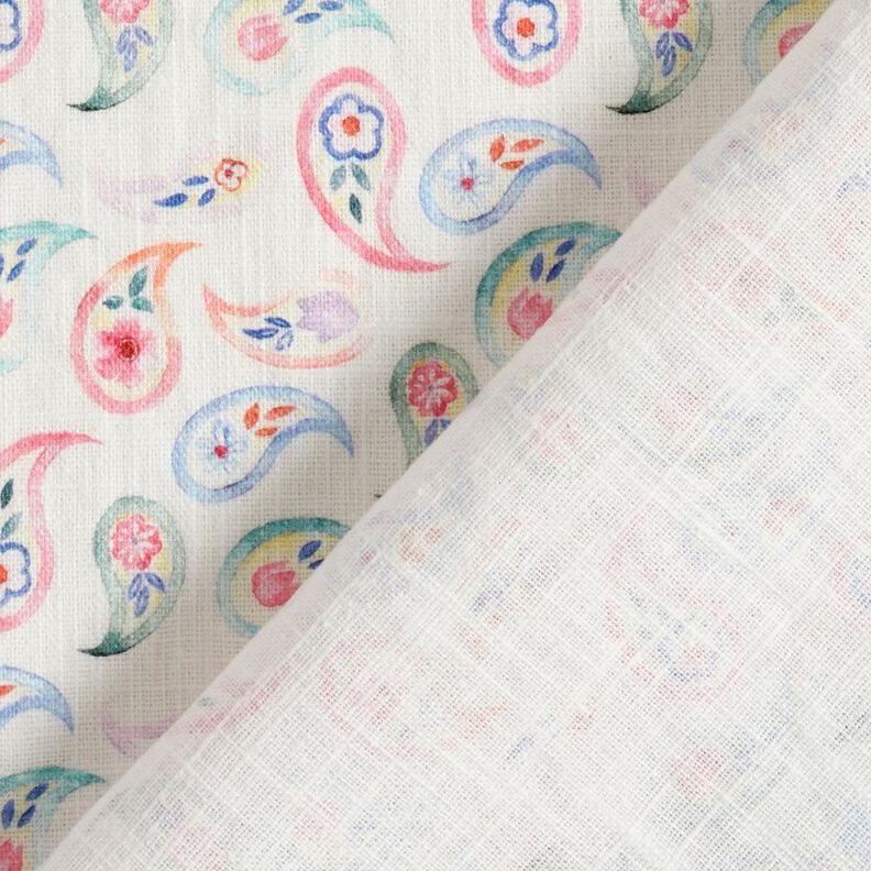 Paisley linen blend – ivory/pink,  image number 4
