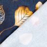 French terry Border Fabric autumn leaves | Glitzerpüppi – navy blue/peach orange,  thumbnail number 4