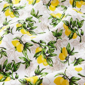 Cotton Cretonne Lemon branches – white/lemon yellow, 